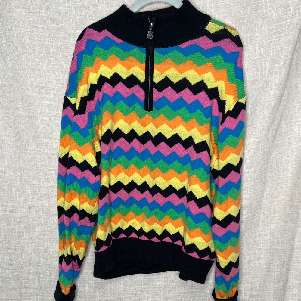 Teddy Fresh Colorful Chevron Pattern Sweater size large